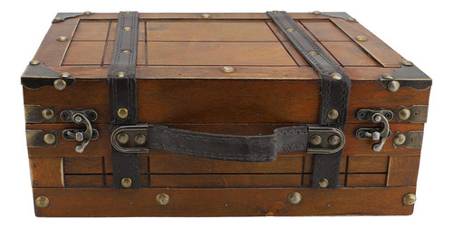 Maleta Vintage De Madera Sintética Decorativa Para Almacenam