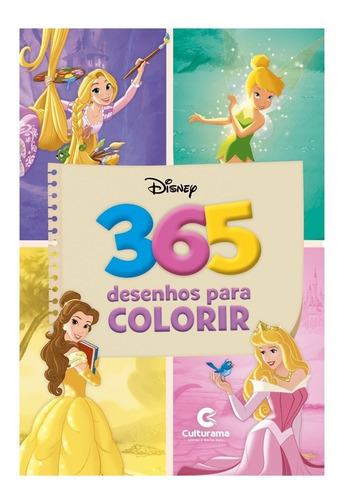 Imagem 3 de 4 de Livro Para Colorir Infantil 365 Desenhos Princesas Disney