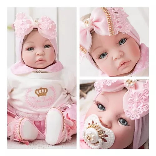 Boneca Reborn Bebe Reborn Menina 100% Silicone New Happy - Boneca