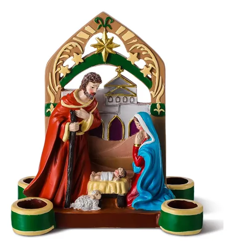 comprar Escena De La Natividad, Decoración Religiosa Para 4 Velas