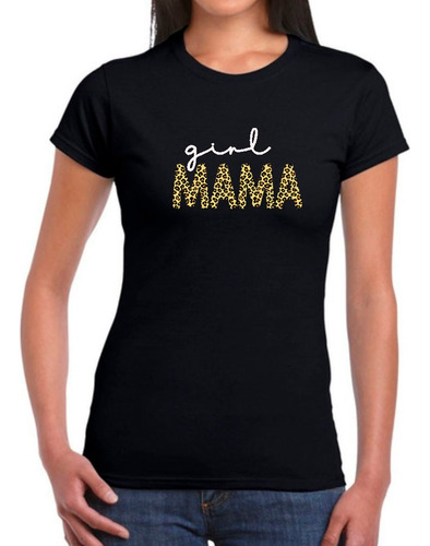 Franela Para Damas Estampada Diseño Mama Girl Leopardo