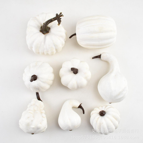 Calabazas Artificiales Blancas De 8 Piezas, Calabazas