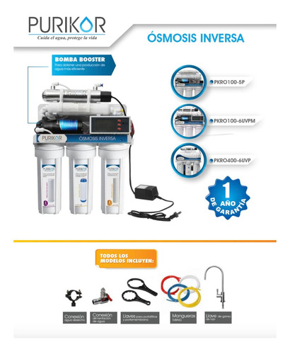 Purificador De Agua Con Osmosis Inversa Purikor 6 Etapas
