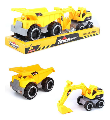 Set 4 Carritos Gruas Camionsito Construccion Tractor Juguete