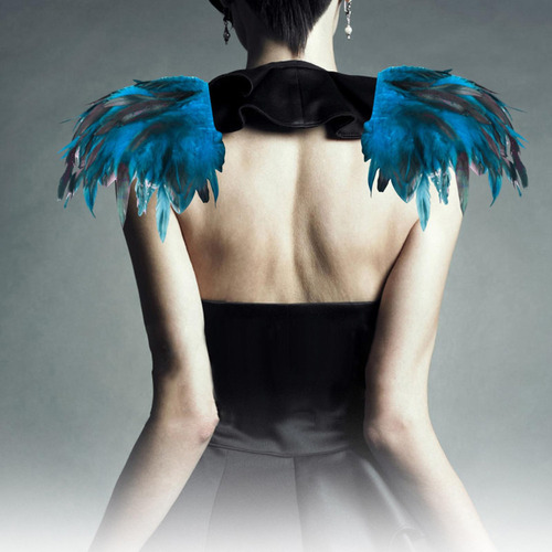 . Elegante Capa De Plumas Para Eventos De Cosplay Gótico