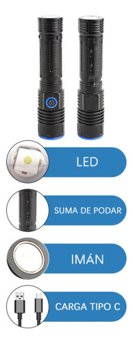 Linterna Led De Mano Portátil Recargable