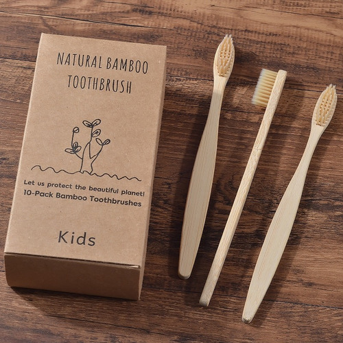 Pack De 5 Cepillos De Dientes Para Niños De Bambú