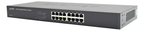 Planet Switch 16 Puertos Gigabit Para Rack Metalico Gsw-1601