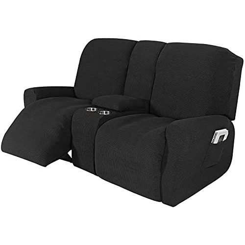 Fundas Para Sofás  Reclinable Con Consola 2 Plazas Negro