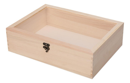 Caja De Almacenamiento De Madera Con Tapa Acrílica Transpare