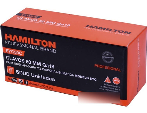 Clavos Hamilton Para Engrampadora Neumatica Eyc 50mm X 5000u