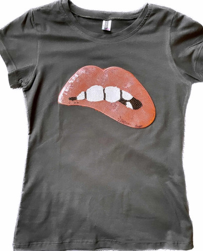 Camiseta Lips Negra