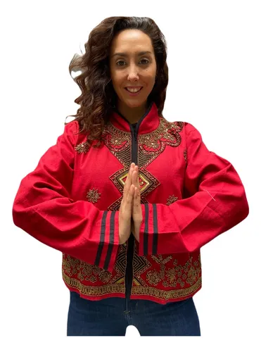 Chaqueta top roja fiesta