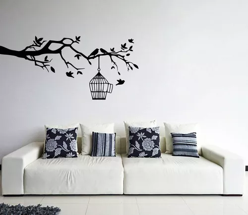 Vinilo de pared con pájaros descansando en una rama - vinilos decorativos  pared, vinilos decorativos animales 05054 - Vinilos decorativos  personalizados - Tienda online de vinilos decorativos al mejor precio