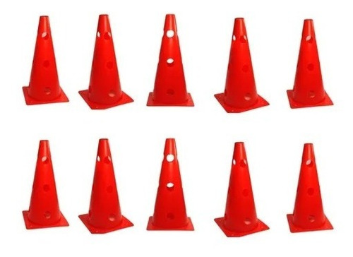 Imagen 4 de 4 de Pack 6 Conos Entrenamiento 32 Cms Ejercicios Fitness Agujero