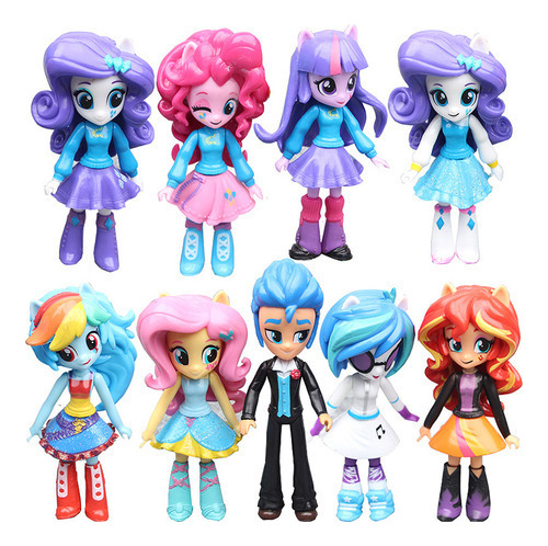 * Kit 9 Miniaturas Y Muñecas My Little Pony Equestria Girls