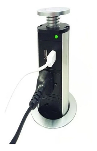 Imagen 3 de 7 de Zapatilla Embutir Escritorio 3t + 2 Usb Estacion Carga Tbcin