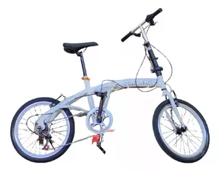 Bicicleta paseo plegable Pro Limit R20 frenos v-brakes color blanco con pie de apoyo