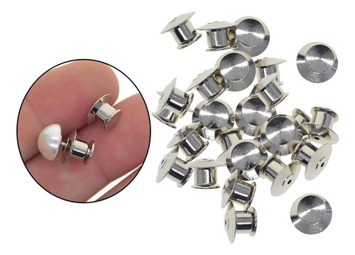 - W Para 24x Segurança Metal Pin Backs Travando Pin Keepers