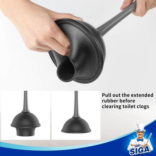 Combo De Émbolo De Inodoro Y Cepillo Para Limpieza De Gris