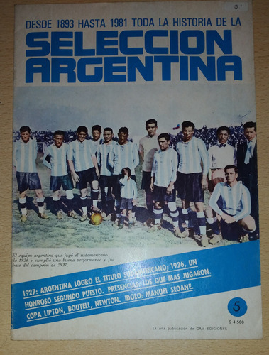 Revista Selección Argentina Desde 1893 Hasta 1981