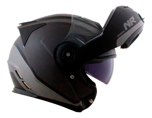 Capacete Robocop Norisk Ff345 Route Chance Preto Cinza Fosco