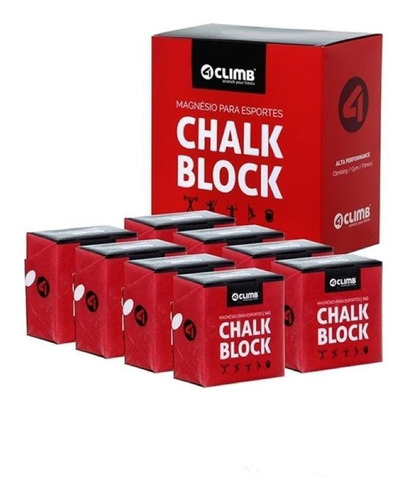 Kit Com 16 Magnésio Chalk Block Cross Escalada 56g 4climb