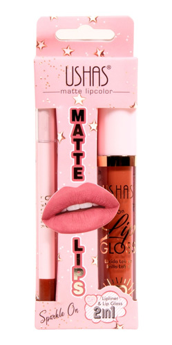 Labial Mate Ushas Dos En Uno Labiales Larga Duración Sparkle