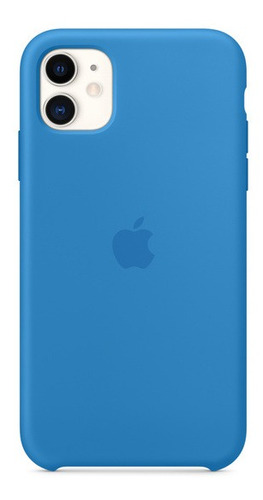 Funda con carga inalámbrica Apple Silicone case surf blue con diseño liso para Apple iPhone iPhone 11 por 1 unidad
