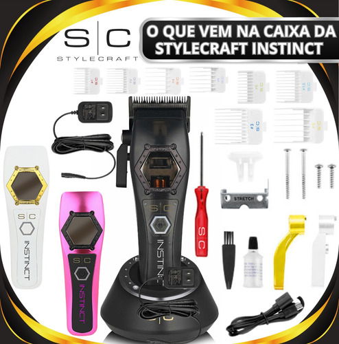 Máquina De Cortar Cabelo Stylecraft Instinct Motor 11500 Rpm