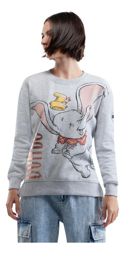 Sudadera Dumbo Estampada Disney Classics Cofi Gris Mujer