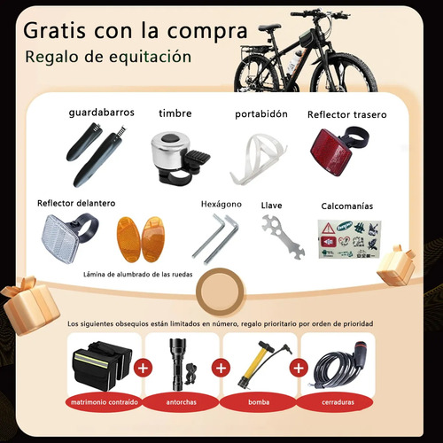 Bicicleta r26 de montaña frenos disco amortiguadores 21 velocidades ajustable Alarconty