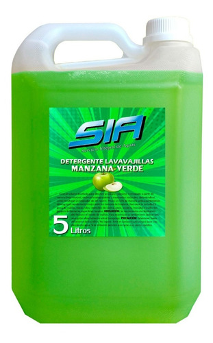 Detergente Lavavajillas Manzana Verde 5 Litros Sia