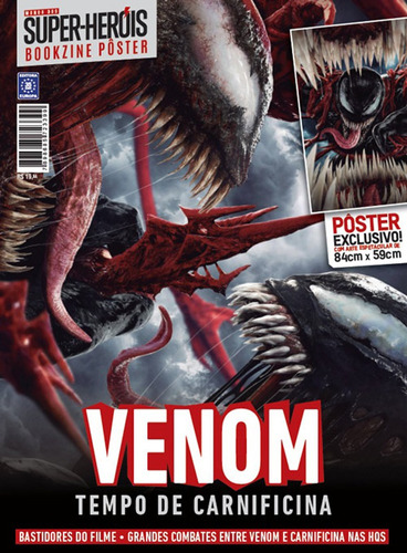 Superpôster Mundo dos Super-Heróis - Venom Tempo de Carnificina, de a Europa. Editora Europa Ltda., capa mole em português, 2021