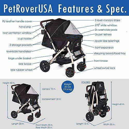 Imagen 7 de 11 de Carriola De Viaje Resistente Hpz-pr America Hpz Pet Rover L