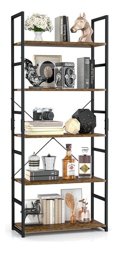 Otk 5 Tier Bookshelf, Tall Bookcase, Office Shelf Storage Or