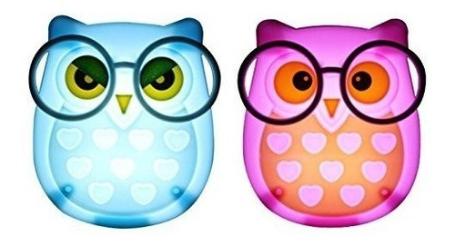 2 Pcs Owl Led Enchufe En La Luz De La Noche Para Niños Lam.