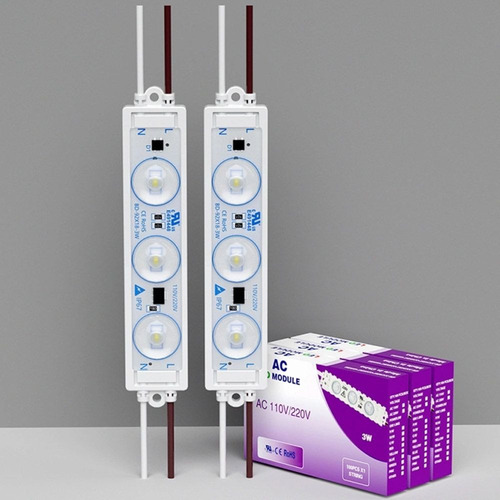 Módulo Led Autobalastrado Luz Blanca 110v 3 Diodos 100 Pz Luz Blanco
