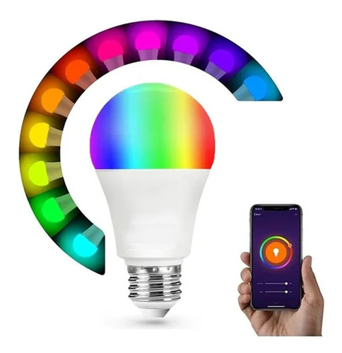 Lampara Led Rgb 10w E27 220v Foco 16 Colores Mfull smat