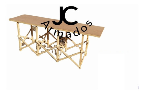 Imagen 4 de 7 de Mesa Y Caballete De Feria Bajo 160x40x60 De Alto Jc Armados