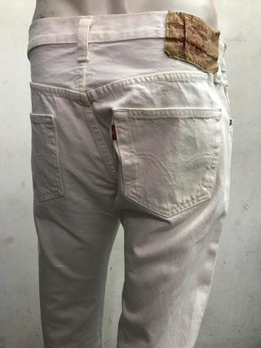 Pantalón De Jean Levis 501 W33 L30white Made In Mexico