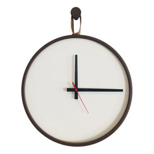Relógio Round Corten Alça Caramelo/branco 30cm