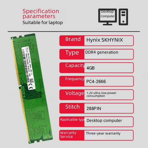 Memoria De Escritorio Ddr4 4g 2666 - Escritorio Hynex Ddr4 4