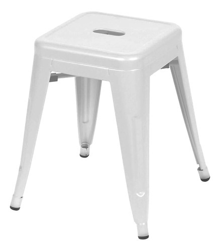 Banqueta Baixa Tolix Iron Bestchair Design Industrial 45cm Cor Branco