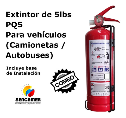 Extintor De Incendios Para Vehículos 5 Lb (incluye Base)