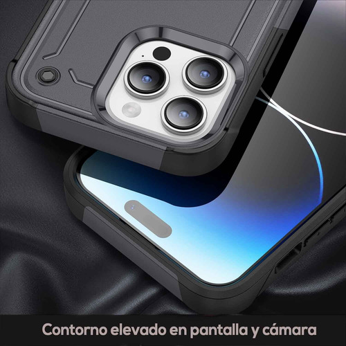 . Funda Tekku Tough Cover Para iPhone 15 Pro Max Negra