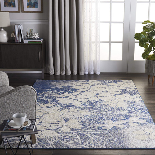 Nourison Tra08 Tranquilo Floral Contemporaneo Alfombra Beig