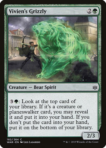 Carta Magic Vivien's Grizzly War Of The Spark Mtg