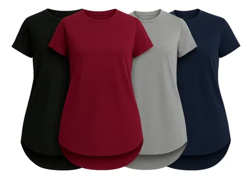 Kit 4 Blusa Dry Fit Feminina Academia Tapa Bumbum Treino