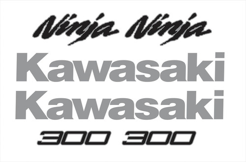 Kit Adesivo Faixas Compatível Kawasaki Ninja 300 Preta 005 Cor MOTO NINJA 300 PRETA